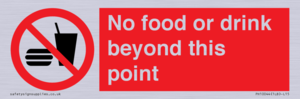 No food or drink beyond this point